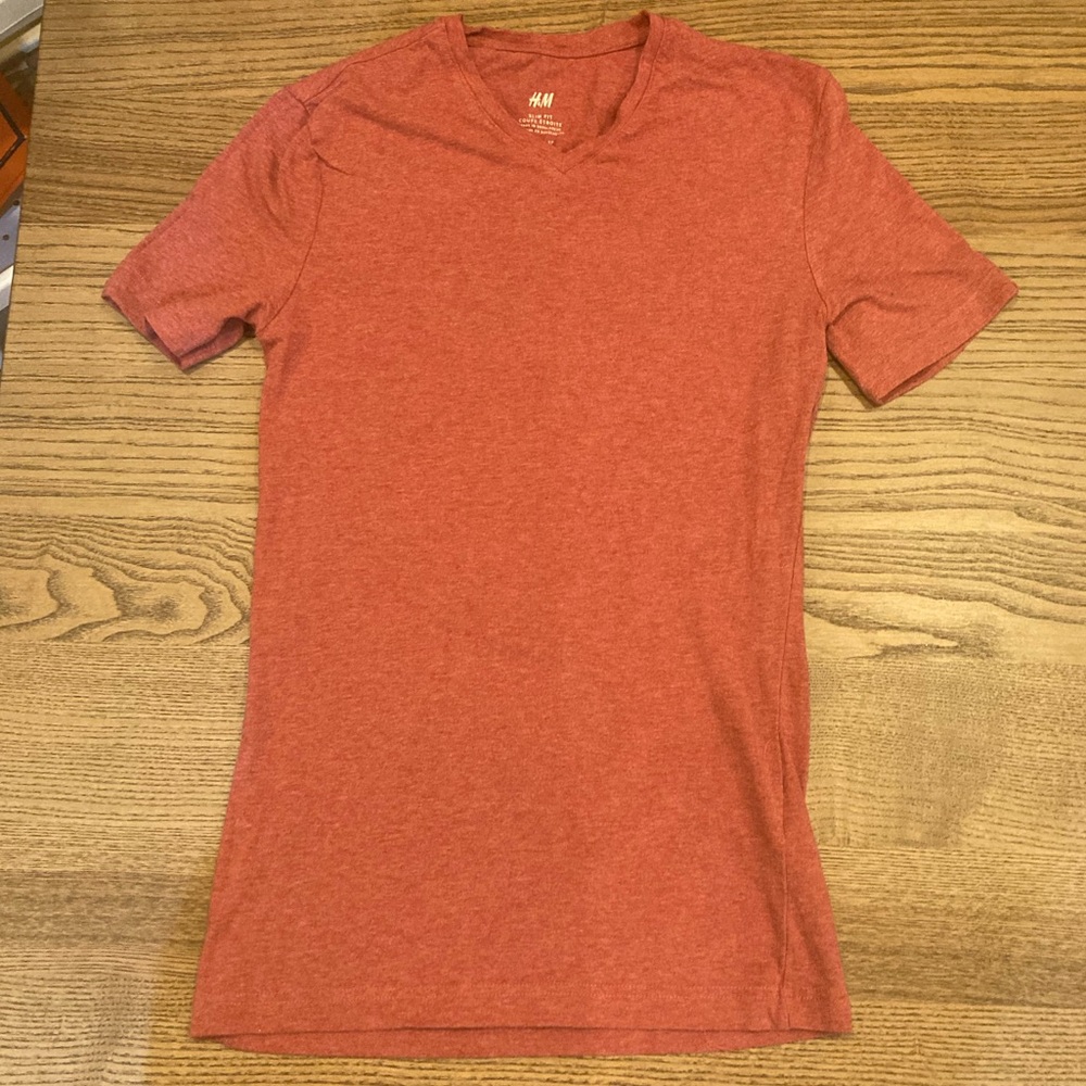 H&M Brick Red Slim Fit Tee